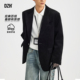 外搭开衫 男士 秋季 外套男廓形高级感2026新款 潮 黑色肌理感休闲西装