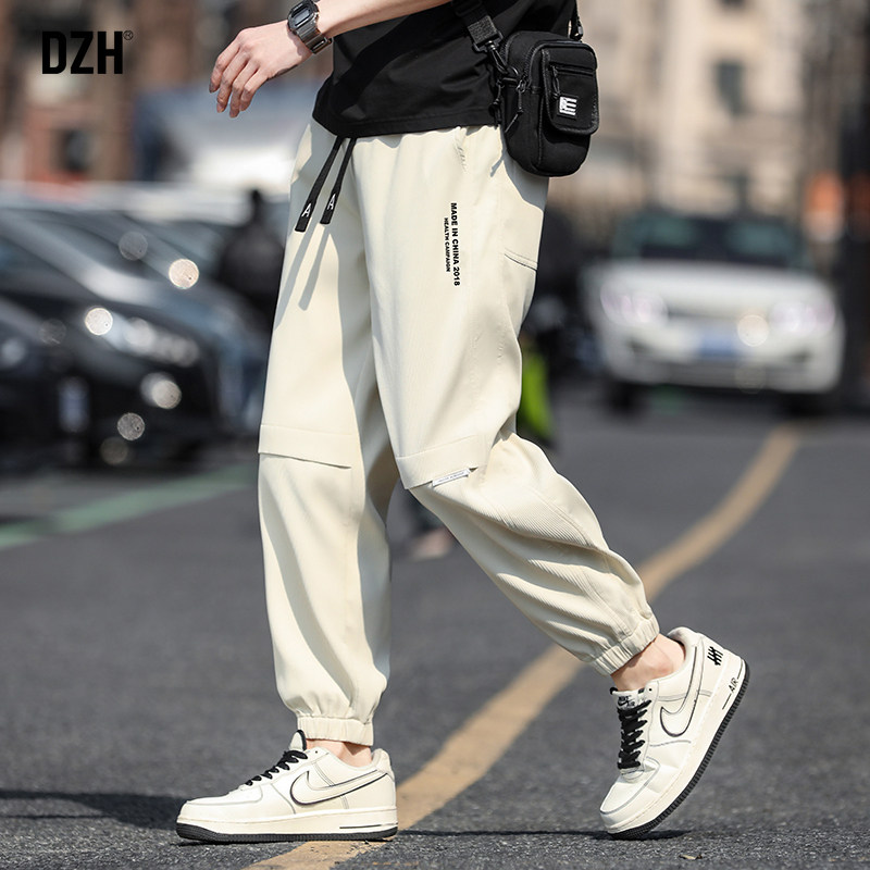 男生休闲裤男春秋宽松运动裤工装裤子男款美式高街2026新款束脚裤