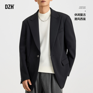 男士黑色西装外套男2025新款秋冬季男装秋装男款休闲西服商务正装