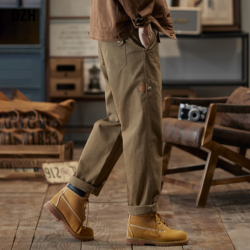 长裤松紧腰美式工装百搭休闲裤