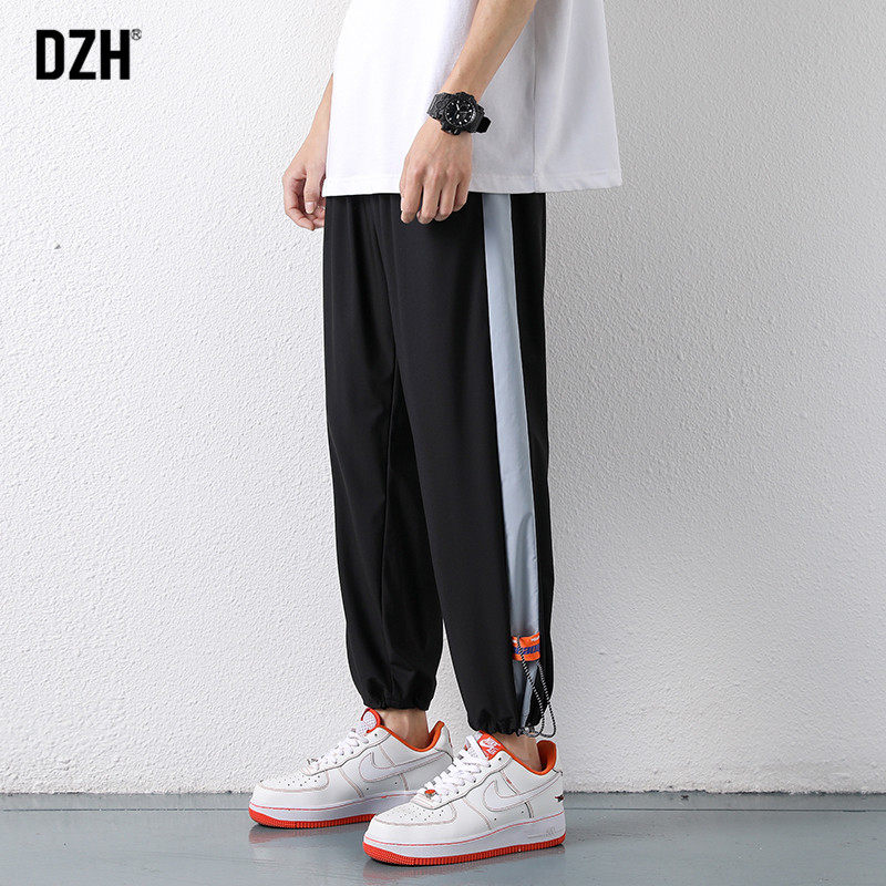 男士休闲运动裤男夏季薄款裤子2022新款九分裤潮流冰丝男裤速干裤