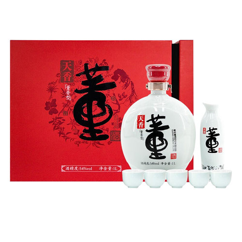 董酒天香54度礼盒纯粮固态白酒1L