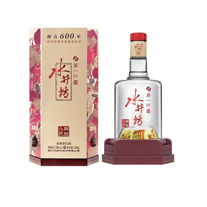 中酒网 水井坊臻酿八号38度500ml浓香型白酒低度纯粮食酒收藏宴请