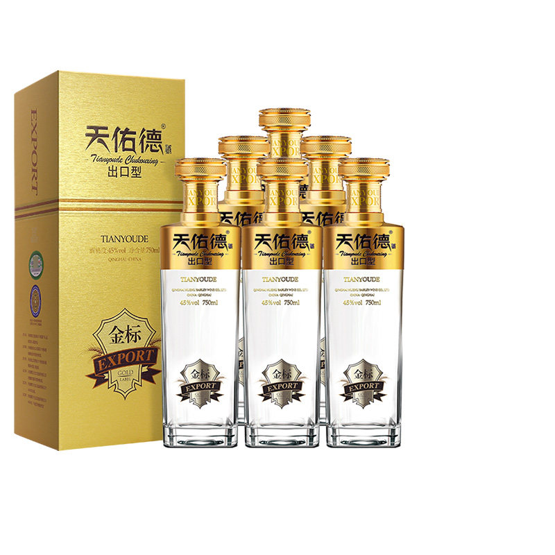 天佑德青稞酒有机出口型金标45度750ml 清香型白酒整箱高端宴请酒