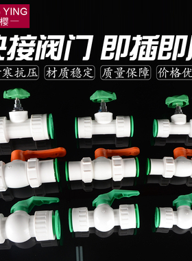 4分6分1寸免热熔PPR管阀门活接球阀快速快插头截止阀开关配件家用