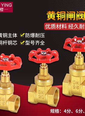 家用自来水闸阀黄铜4分6分1寸DN15 20 25管道水表开关阀门加厚