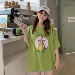 實拍短袖T恤女2021夏季寬鬆潮牌上衣潮