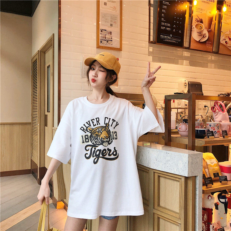 Real shooting summer lovers' short sleeve T-shirt women's loose Korean version