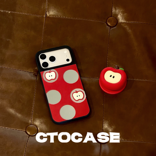 波点苹果镜面磁吸防摔手机壳