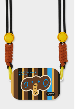 原创【咖啡象】适用苹果华为小米手机壳镜面背夹斜挎防丢创意挂绳