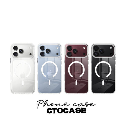 CTOCASE适用苹果18ProMax手机壳新款18pro气囊防摔iPhone17Air透明高级感16简约15pm磁吸充电14/13PM情侣外壳