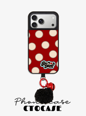 原创【大波点红】iPhone17ProMax手机壳新款磁吸式16pro气囊防摔适用苹果15新年红色15/14挂件毛球13pm小众女