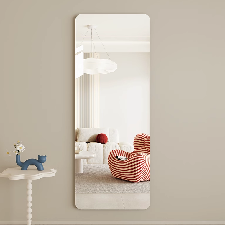 简约无框高清防爆全身镜贴墙自粘