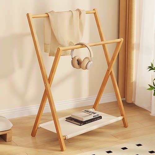 实木折叠挂衣架家用晾衣架置物架