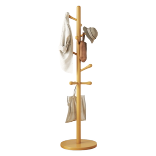 儿童实木落地挂衣架卧室简易组装衣帽架飘窗晾衣架床边放衣服神器