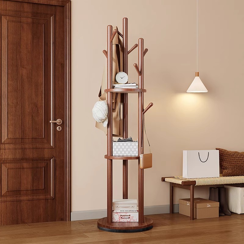 旋转实木挂衣架落地卧室衣帽架子