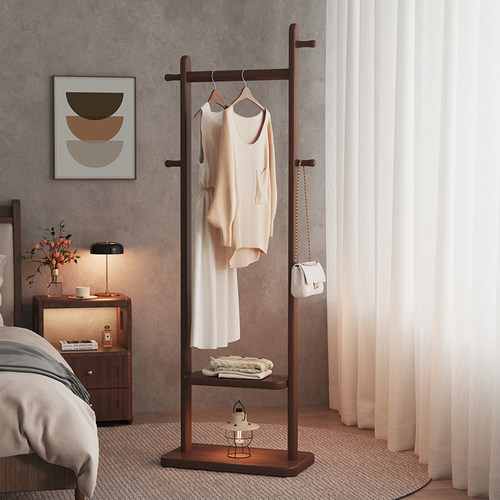 轻奢实木挂衣架卧室落地式衣帽架