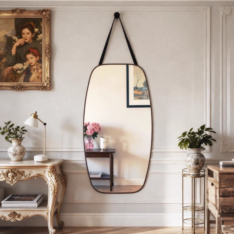 中古风全身镜挂墙穿试衣镜子