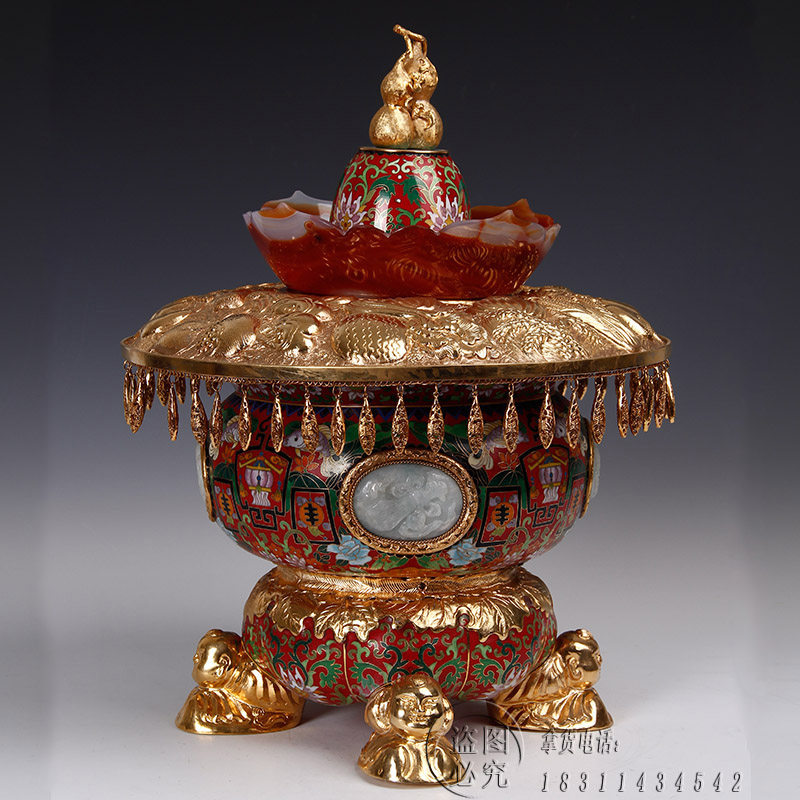 北京景泰蓝花瓶,张向东带证书《风调雨顺》铜胎掐丝珐琅高端礼品