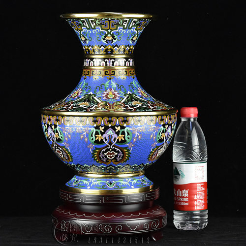 大师北京景泰蓝12寸花瓶客厅摆件