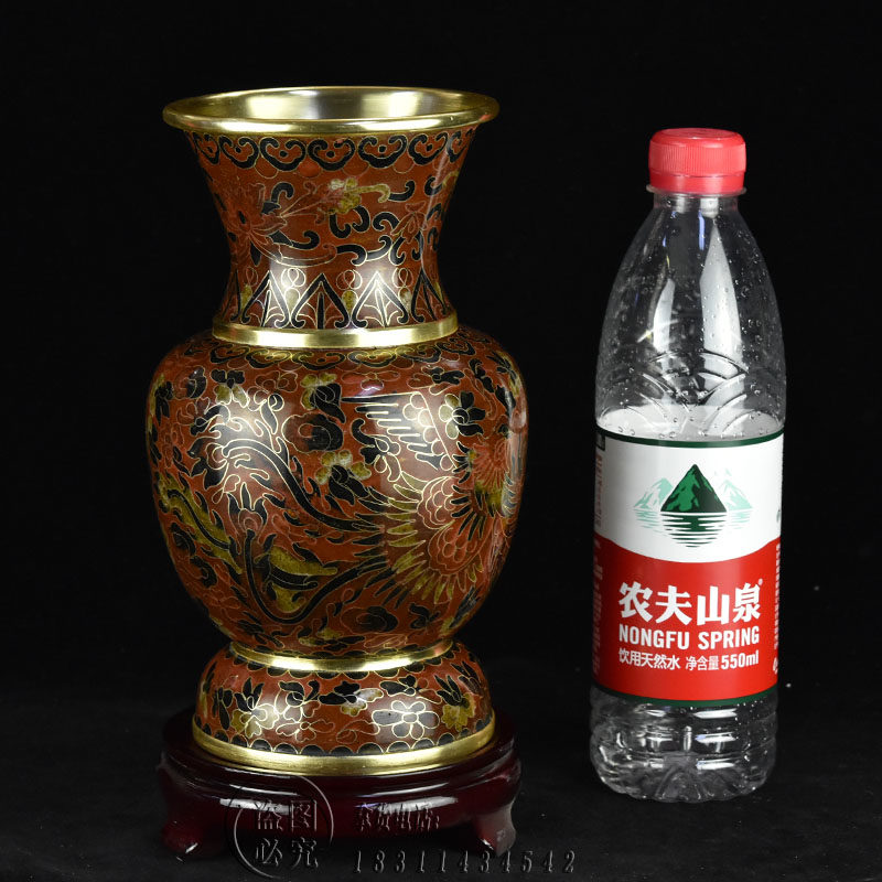 老北京景泰蓝花瓶龙凤呈祥广口瓶铜胎掐丝珐琅办公室摆件商务礼品,特色手工艺,景泰蓝,淘宝优惠券,粉丝福利购,淘宝优惠卷