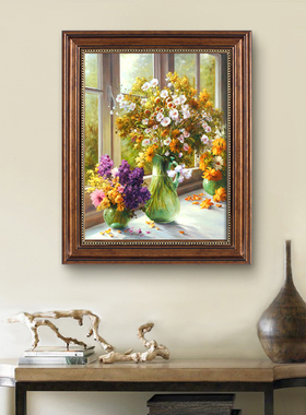 客厅装饰画梵高莫奈世界名画餐厅挂画欧式竖版饭厅背景墙美式油画