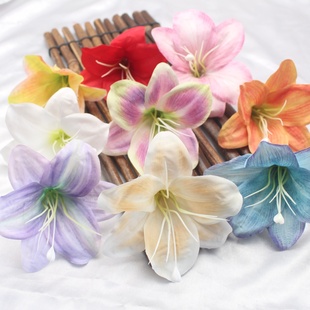 仿真蘭花百合假花 新款 diy手工頭飾胸花材料婚慶花墻配飾拍攝道具
