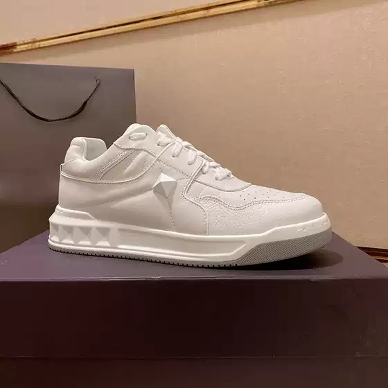 Bangjiani Genuine Leather European Station Men's Shoes Men's Sneakers Breathable Cowhide Trendy White Shoes Liuding Nightclub Hairstylist P