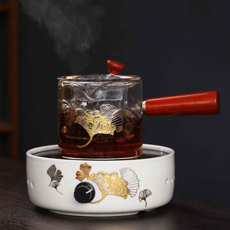 电陶炉煮茶器玻璃煮茶壶套u装家用茶具烧水炉花茶普洱蒸汽煮茶炉
