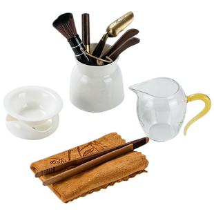 玻璃公道杯一体茶漏茶道六君子组合加厚耐热茶海分茶杯泡茶具配件