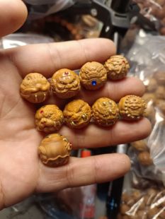 猴头核桃雕刻镶嵌单籽恶僧唐狮金蟾钟馗题材16-19之间