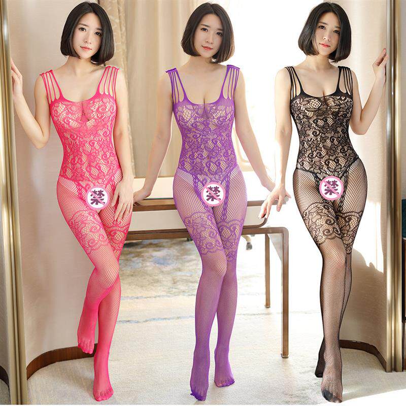 美国情趣内衣丝袜花边吊带性感连身网衣套装情趣内衣女网袜大码