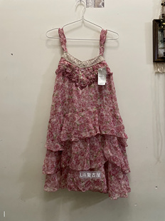 海淘古着vintage日牌axes蕾丝花边上衣半身裙碎花连衣裙裤裙