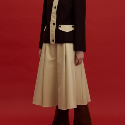 复古条纹拼接设计感短款