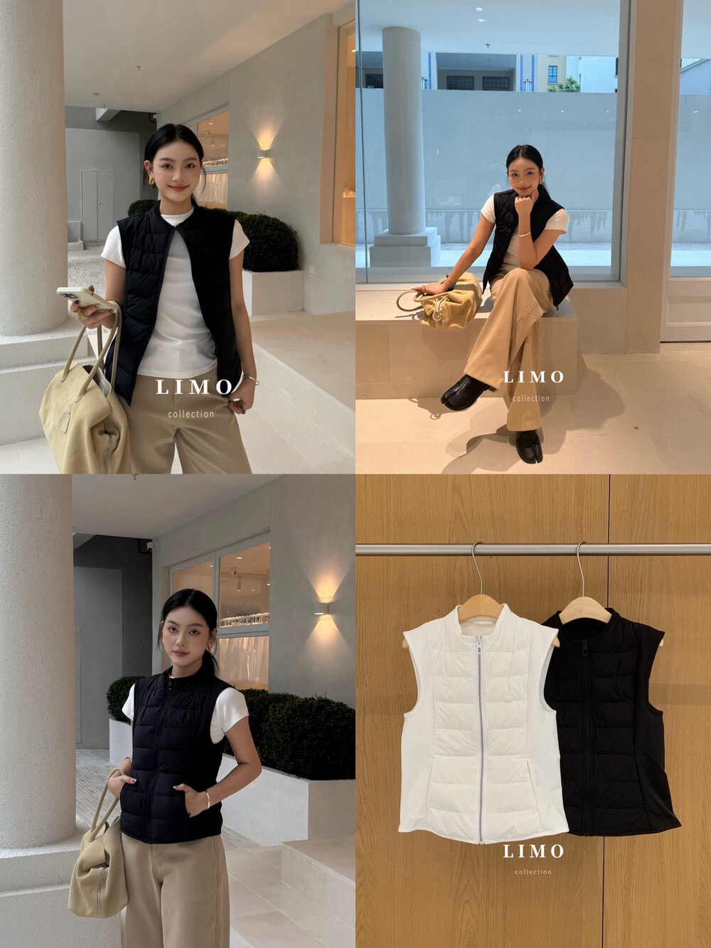 90鹅绒【LIMO】爆款老钱风坎肩排骨显瘦百搭保暖收腰羽绒马甲5958