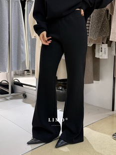 5916 冬上新lulu风加绒细绒棉微喇叭休闲裤 LIMO