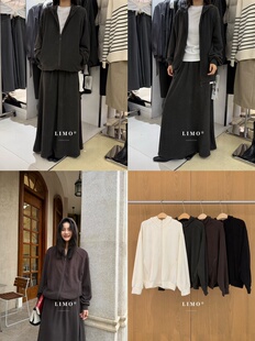 极简通勤百搭显瘦百搭连帽拉链卫衣外套5942 冬新款 LIMO