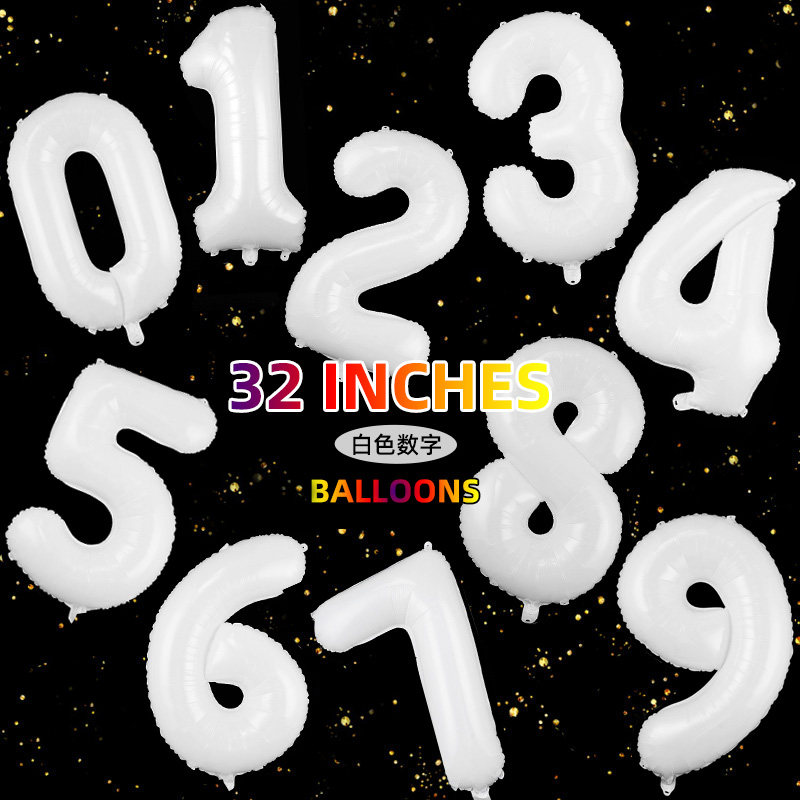32寸铝膜数字生日派对纪念日告白