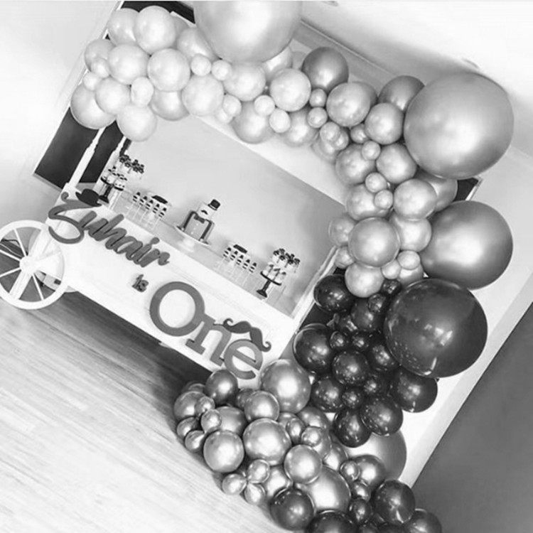 灰色气球5寸10寸12寸36寸加厚生日百天派对布置婚庆装饰拍照气球