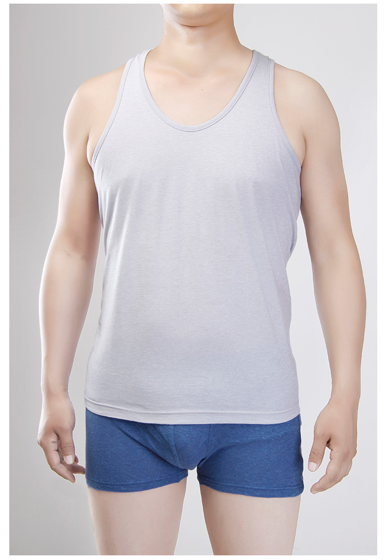 绿洲男士背心棉麻休闲跨栏透气