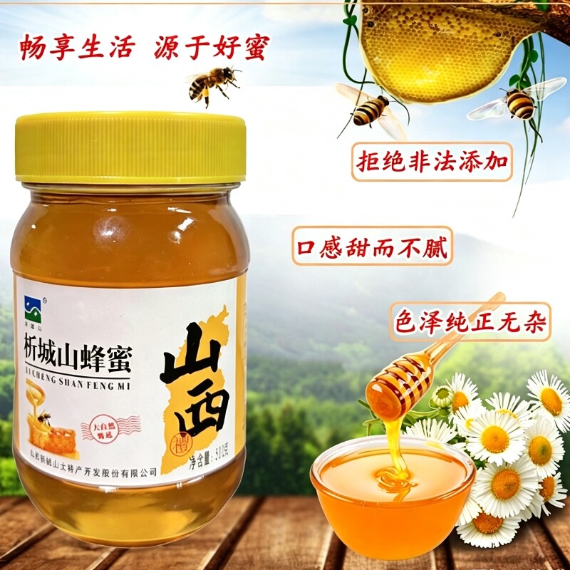 山西阳城特产析城山蜂蜜可做蜜糖食品玻璃瓶装洋蜜农家自产洋蜂蜜