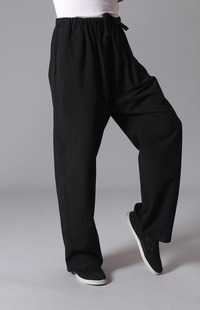 热卖 纯棉老粗布男士唐装裤子晨练裤练功裤休闲长裤 多色有套装