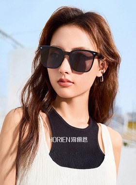 海俪恩新款时尚防紫外线太阳镜男夏季遮阳经典黑色大框墨镜女