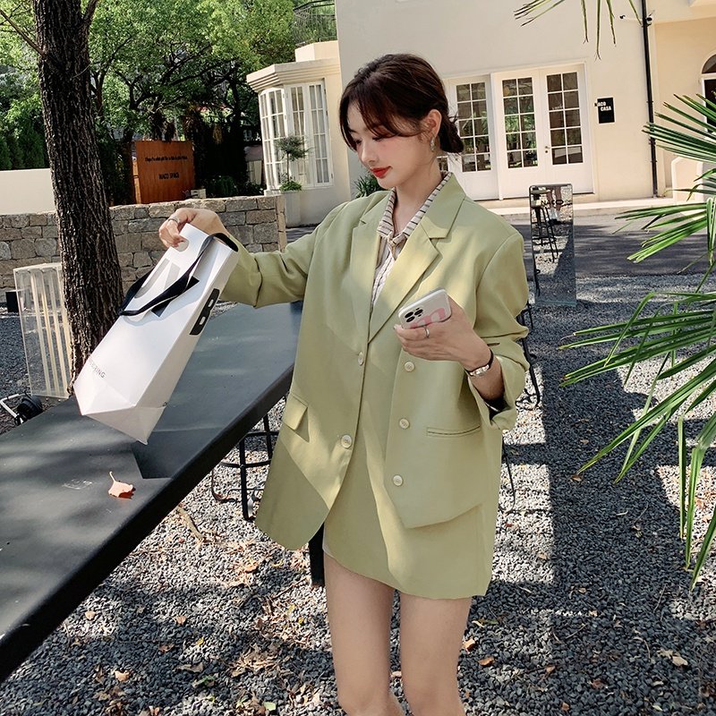 高级感韩系chic小西装外套女2025新款春秋装炸街宽松网红爆款上衣图片