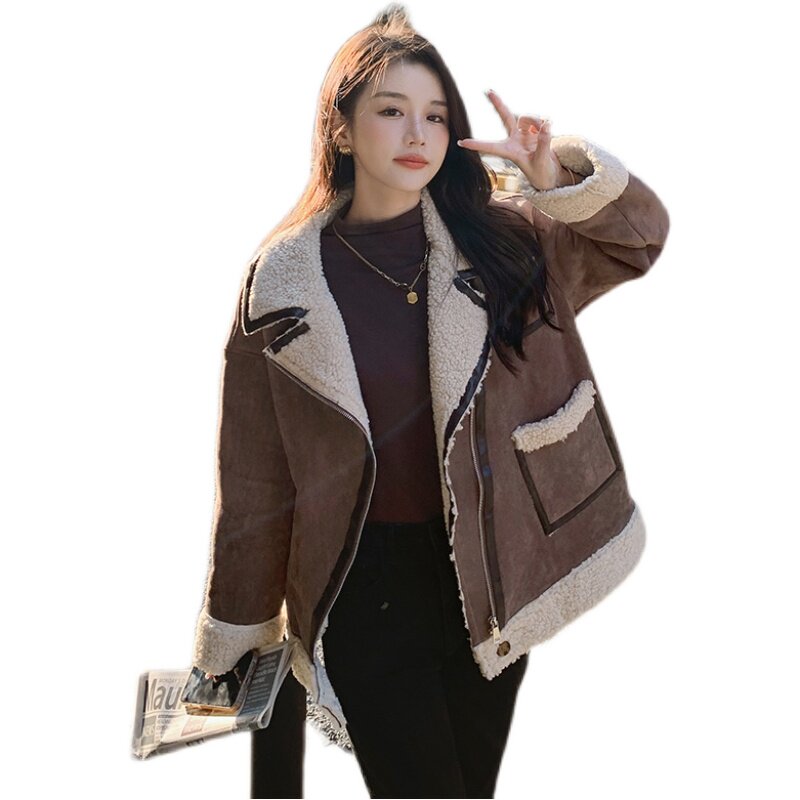 [现货]冬季新款帅气机车皮毛一体服287F2255P185K268,女装短外套,浙宝287
