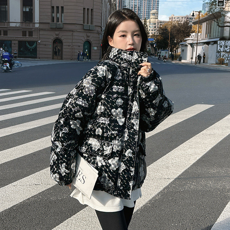 冬季新款印花拼色中长款面包服287-F2260-P150-K228,女装棉衣/棉服,浙宝287