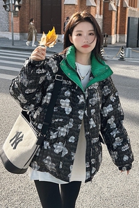 冬季新款印花拼色中长款面包服287-F2260-P150-K228图片