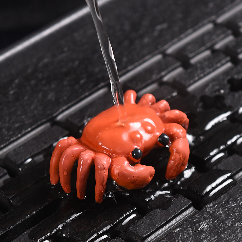 变色螃蟹茶宠摆件精品可