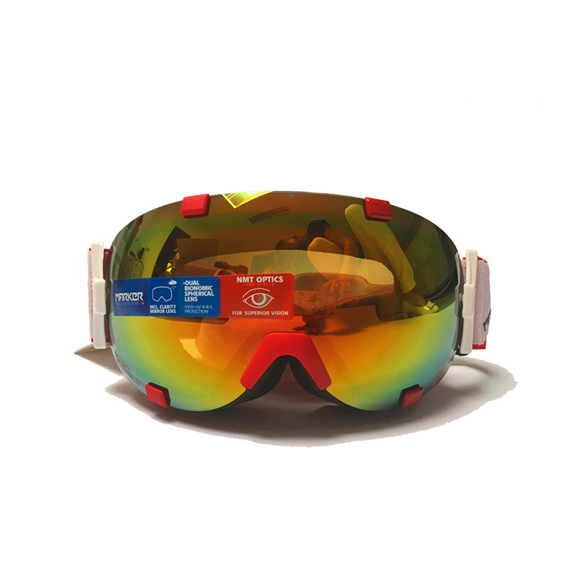 marker马克 双层防雾滑雪镜可换片雪镜双层球面镜