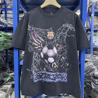 TravisScott联名足球印花T恤